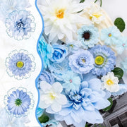 Fiore artificiali decorativi, capolini di fiori blu, 4-14 cm, con filo di seta, primavera, fiori finti, fiori artificiali come fiori di seta reali, per attività di fai da te, feste di matrimonio, feste in casa