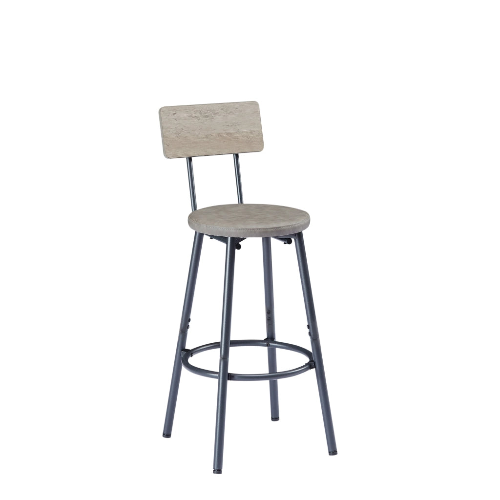 Tavolo Bar Lungo con 3 Sgabelli Imbottiti in PU ¨C MINIMAL ¨C Grigio Rustico e Nero