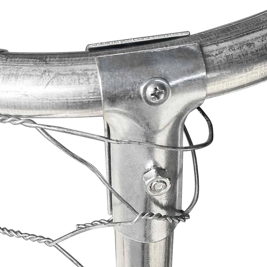 Gabbia/recinto per animali da esterno con tetto 400 x 100 x 150 cm Argento 02_0041909