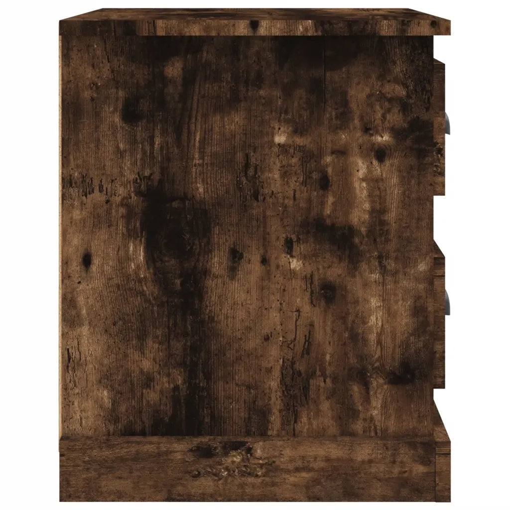 Comodini 2 pz Rovere Fumo 39x39x47,5 cm in Legno Multistrato 816155