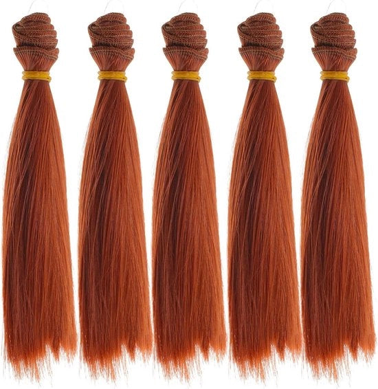Pacchetto di 5 Capelli Finte per Attività di Fai da Te - 18 cm di Lunghezza - Capelli Finti Resistenti al Calore in Fibra Sintetica - Capelli per Pupazzi