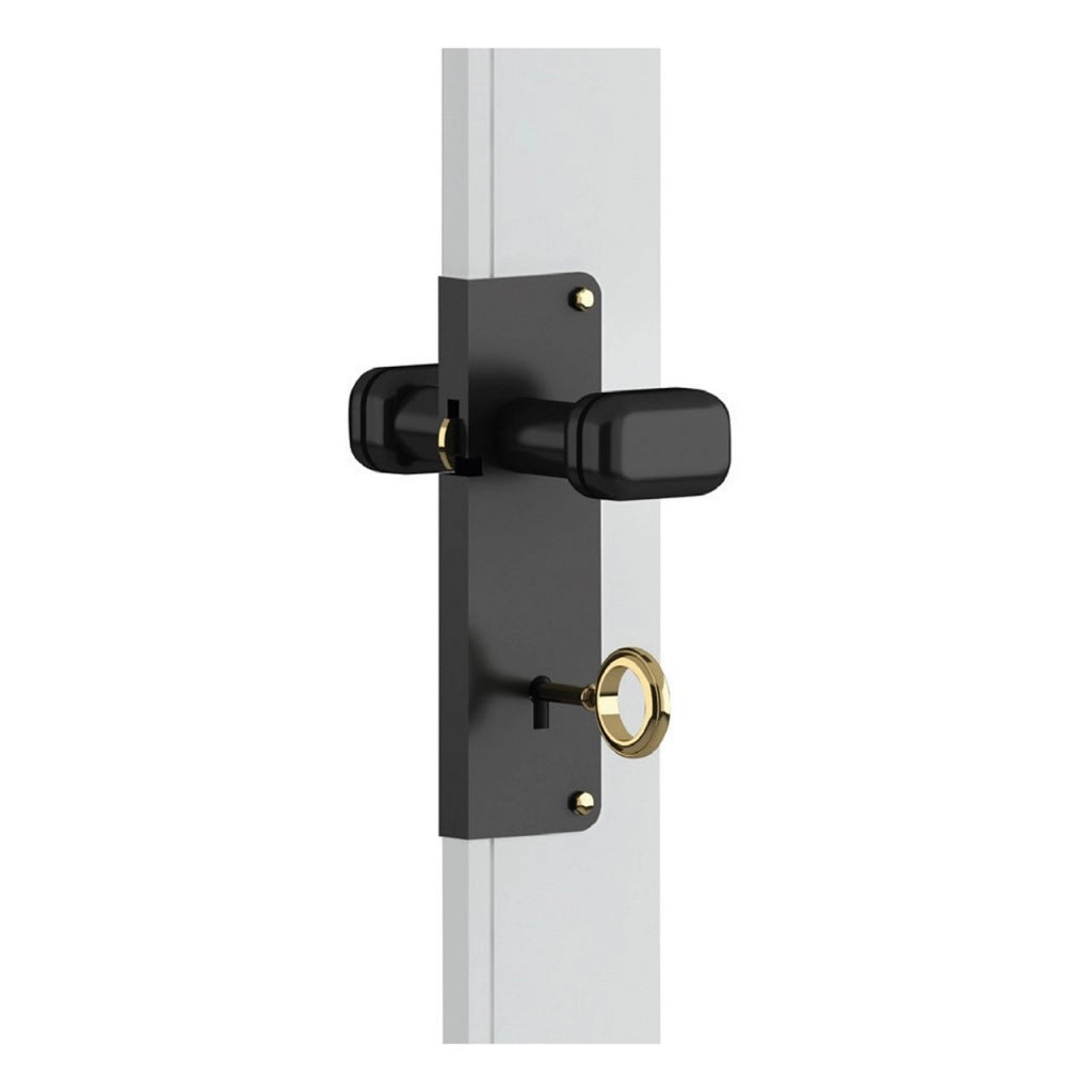 Serratura Universale Nera con Pomolo – Completa di Accessori per Porte