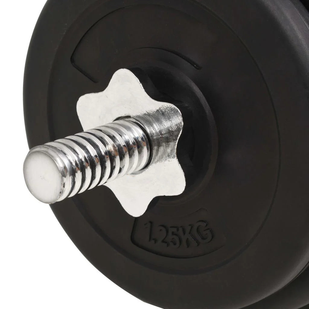 Set di manubri e bilanciere ondulato da 30 kg per fitness e bodybuilding nero 02_0000746