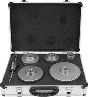Set di seghe per fori a gatto con 5 lame per fori a gatto in calcestruzzo e muratura da 40 a 125 mm