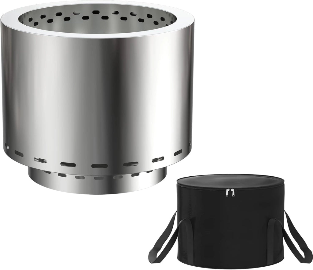 Fornello da campeggio a legna in acciaio inox Φ49 cm Solo Stove Campeggio Fornello da campeggio con custodia, grande braciere per campeggio, picnic, backpacking