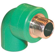 GOMITO PPR A SALDARE 90  ° FILETTO MASCHIO - VERDE/OTTONE MM 25X3/4M- 5 pezzi