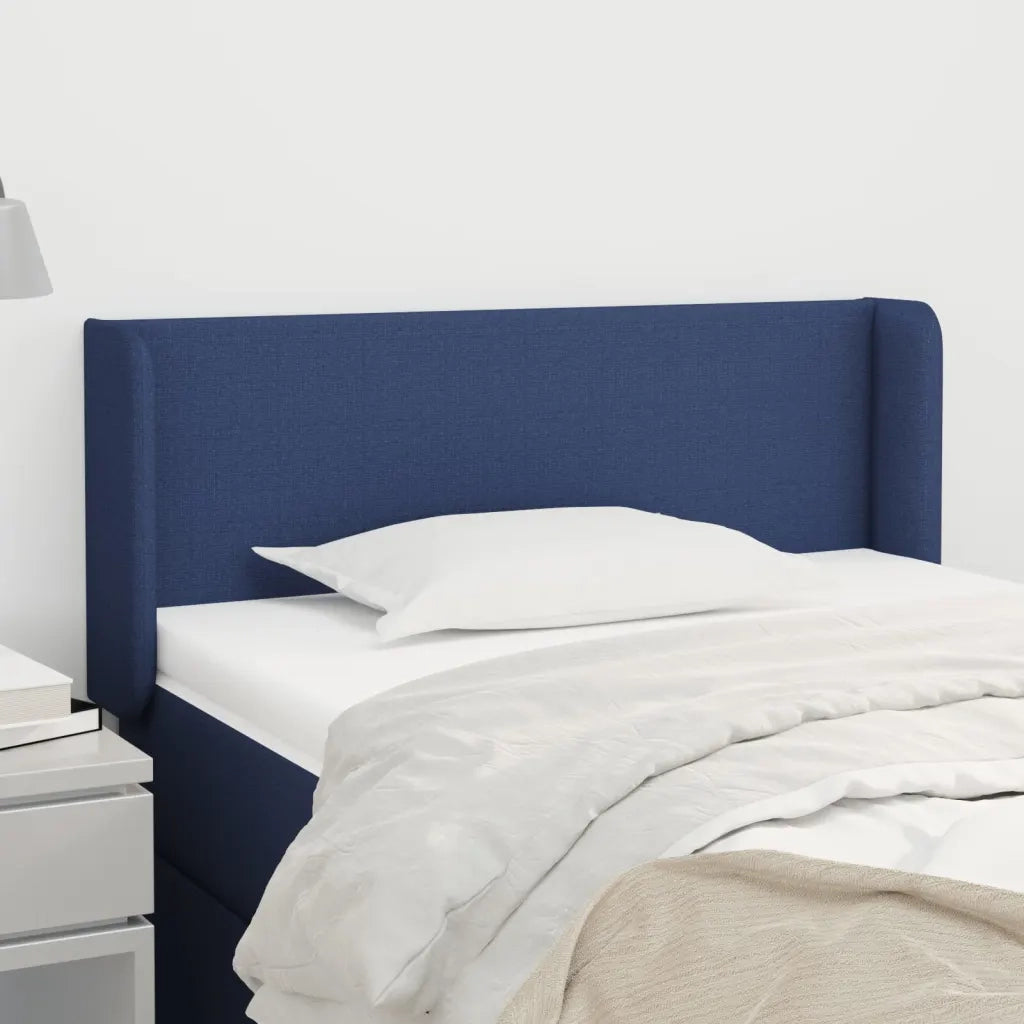 Testiera | Testata ad Orecchio Blu 103x16x78/88cm in Tessuto