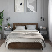 Comodini 2pz-Set di 2 Tavolino da notte Grigio Sonoma 40x40x55 cm in Legno Multistrato