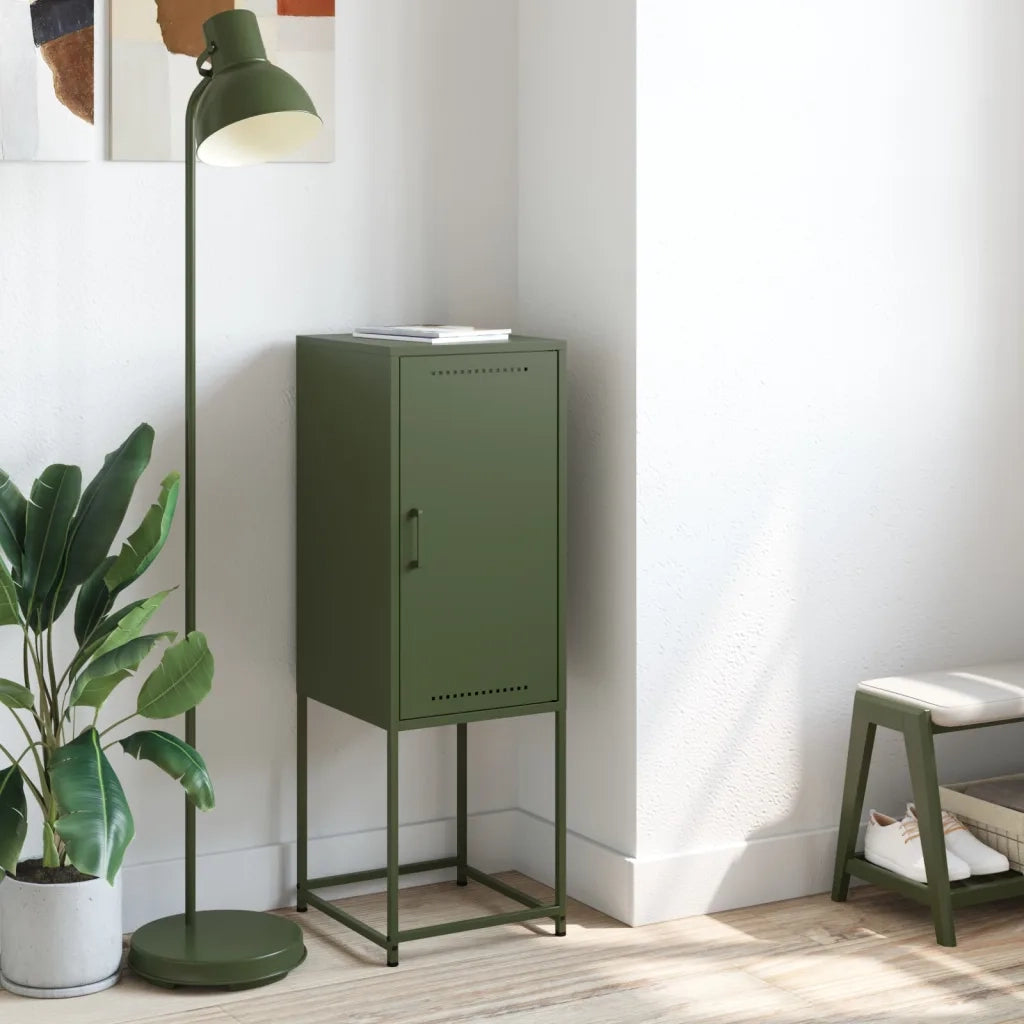 Credenza | Madia | Buffet da pranzo | Armadio da pranzo Verde Oliva 36x39x107 cm in Acciaio