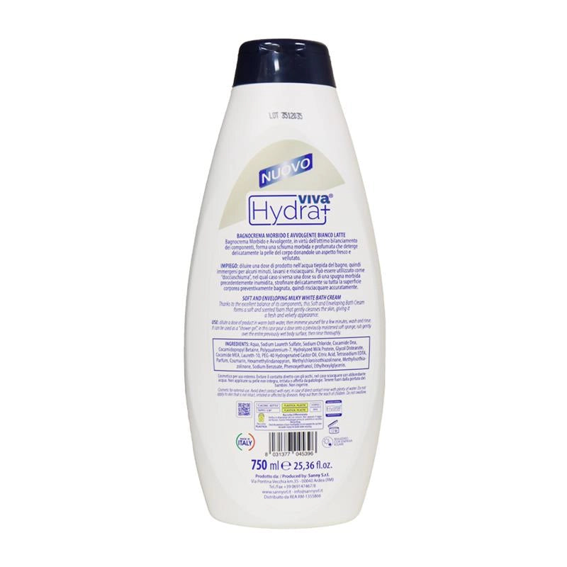 HYDRA VIVA BAGNOCREMA BIANCO LATTE CON INGREDIENTI DI ORIGINE NATURALE 750ML