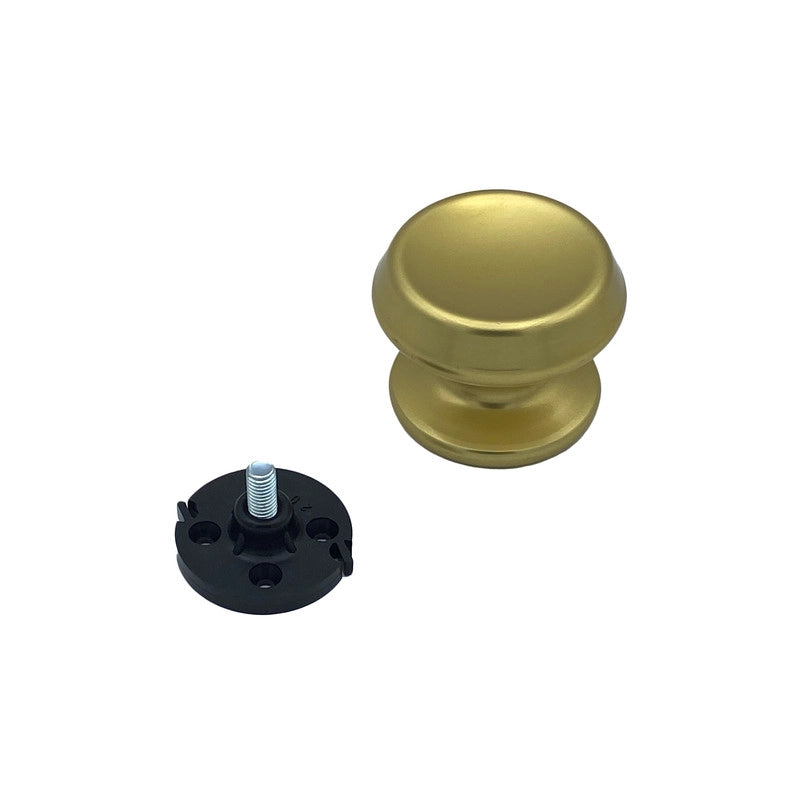 Pomolo fisso per porta SAGUATTI 166/70BB in alluminio oro lucido