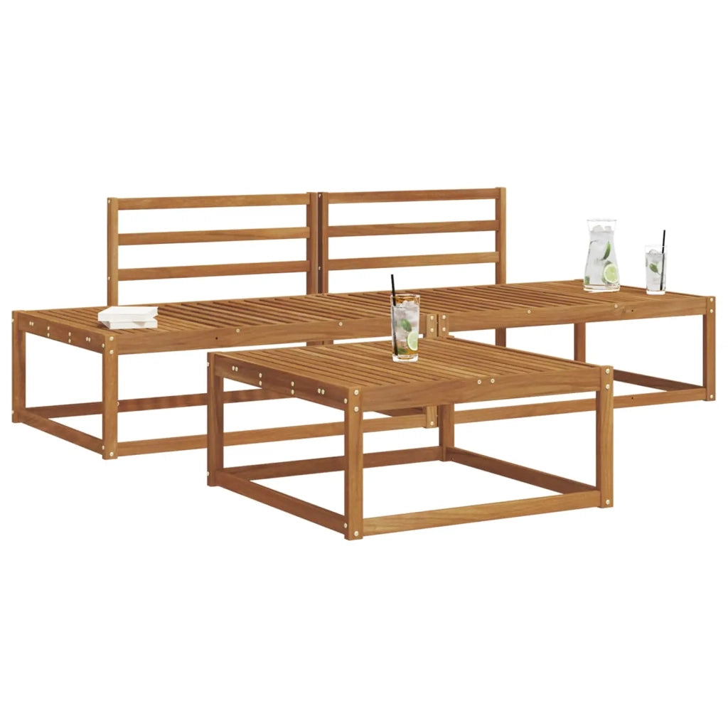 Set di divani da esterno Naturale Legno di Acacia Massello