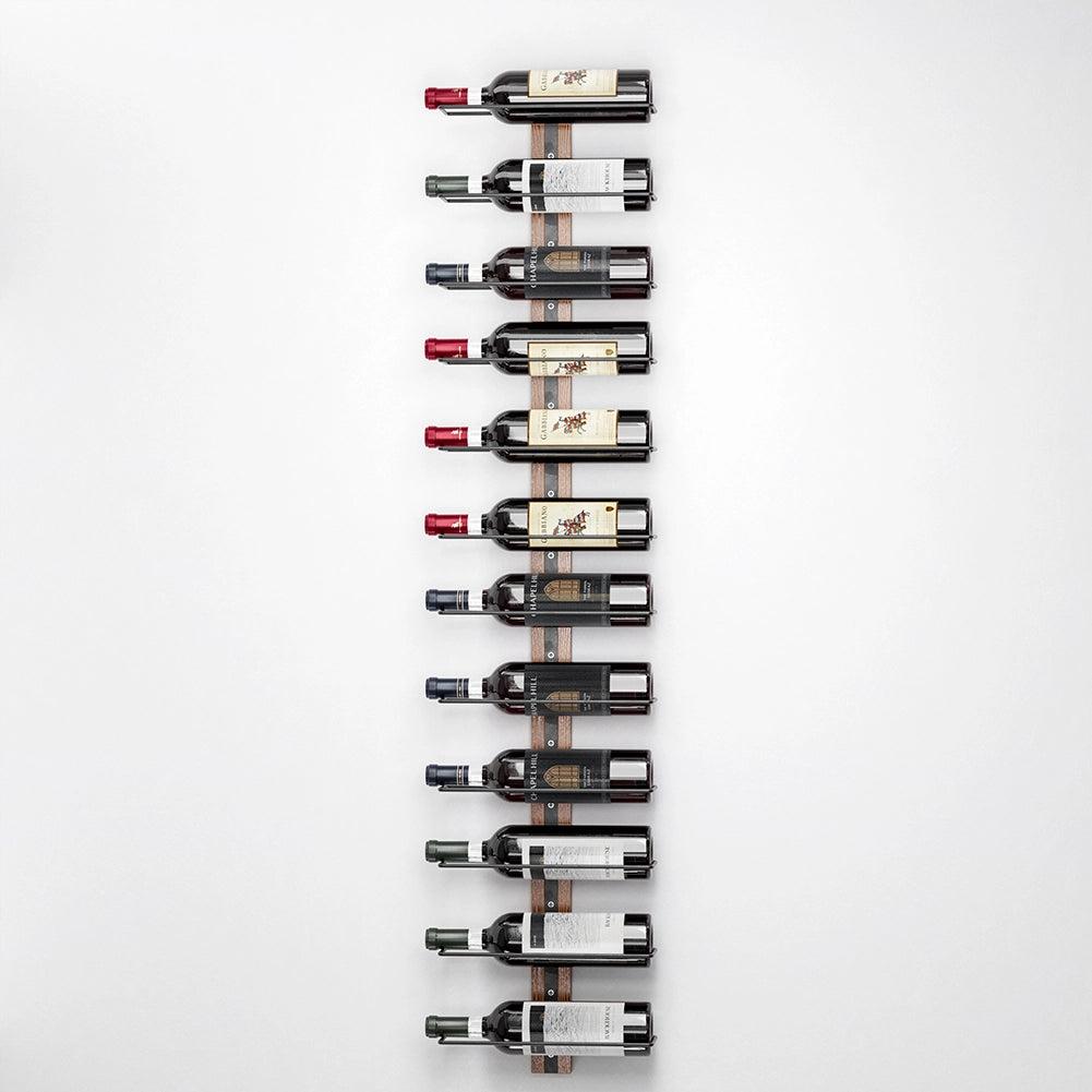 Cantinetta da Parete per 12 Bottiglie di Vino Stile Industriale 31,5x26,5x8,3 cm in Ferro Nero