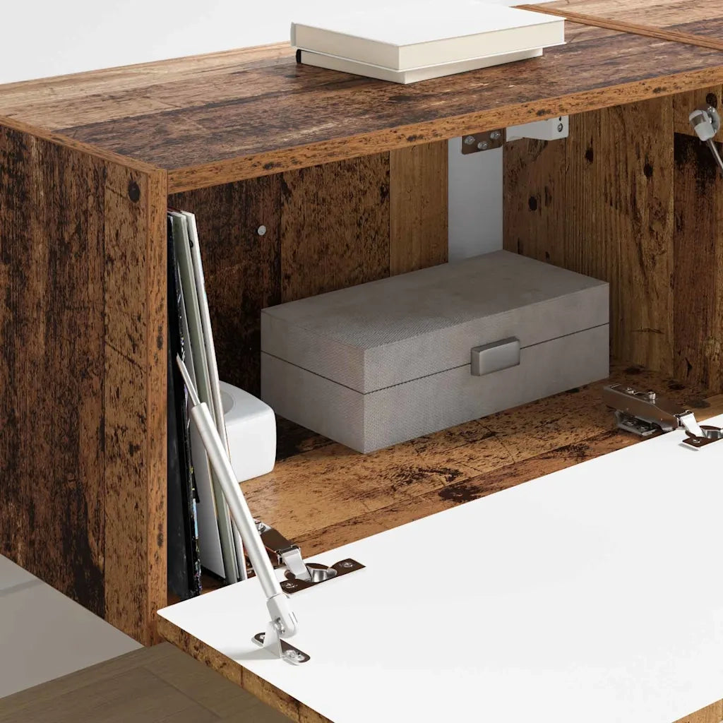 Mobile TV da parete 2 pcs Legno vecchio 60 x 31 x 29,5 cm