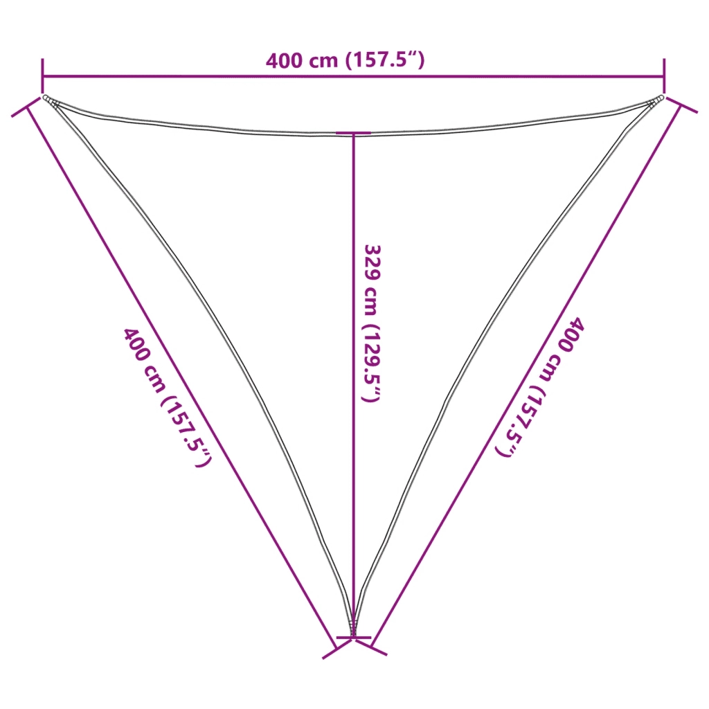Vela Parasole | Telo Ombra | Vela da ombra 160 g/m2 Crema 4x4x4 m in HDPE