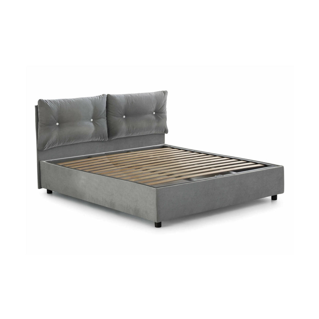 Letto Matrimoniale Abbaione, Letto Matrimoniale Sfoderabile Made in Italy, Grigio