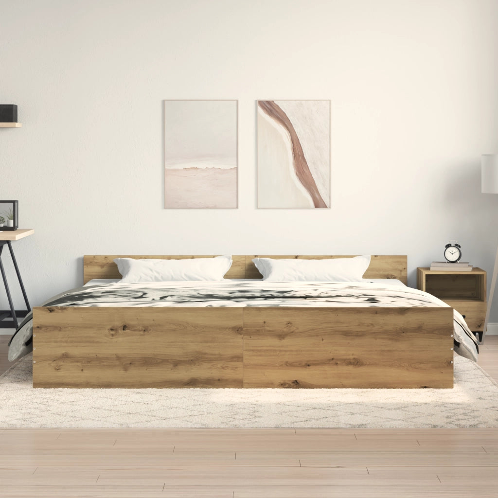 Letto Artigianale Rovere 200x200 cm Legno Ingegnerizzato