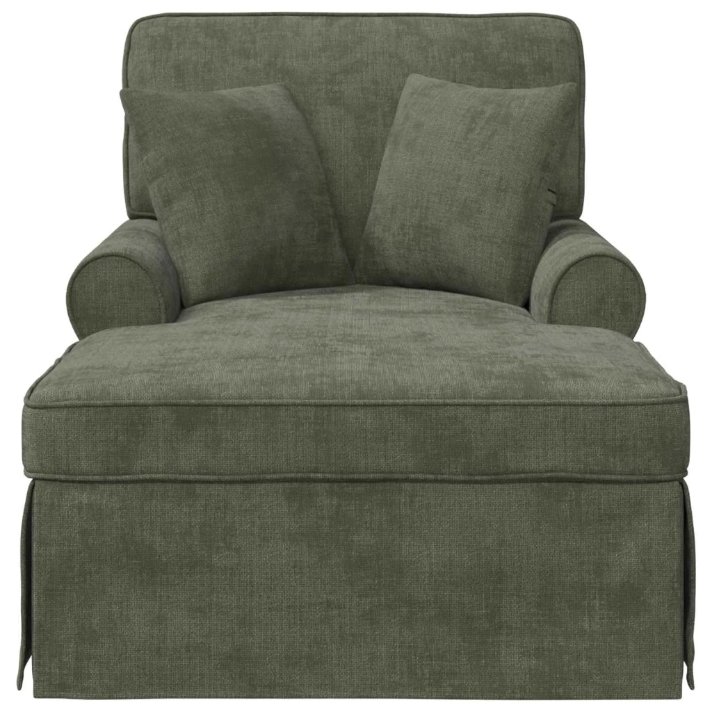Chaise Longe con Gonna con cuscino Verde 157 x 91 x 91 cm ARES 42022961