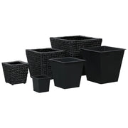 Letti Rialzati 3 pz in Giacinto Intrecciato Nero 45573