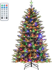 Albero di Natale 150/180/210 cm, Albero di Natale Pre-illuminato on Cerniera con 250/350 /470 Luci a LED Multicolori e Bianco Caldo, 11 Modalità di Illuminazione, 844/1168/1646 Rami (180 CM)