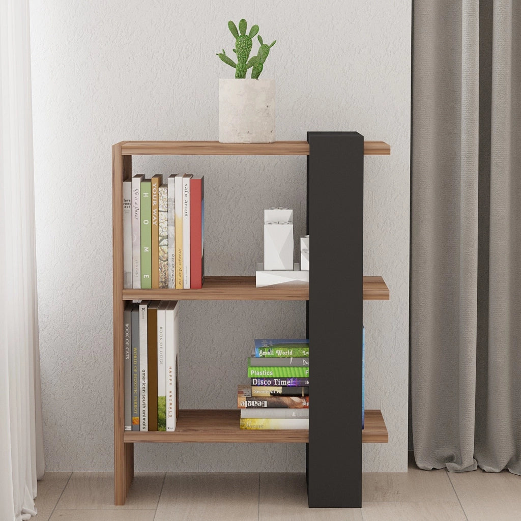 Libreria in legno "Ova" - 51 x 25 x 70 cm - Rovere antracite