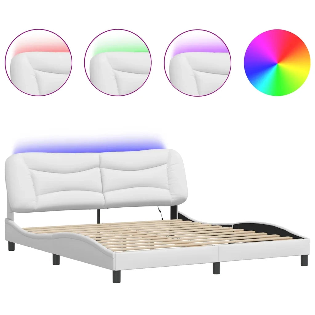 Giroletto con Luce LED Bianco 180x200 cm in Similpellecod mxl 115461