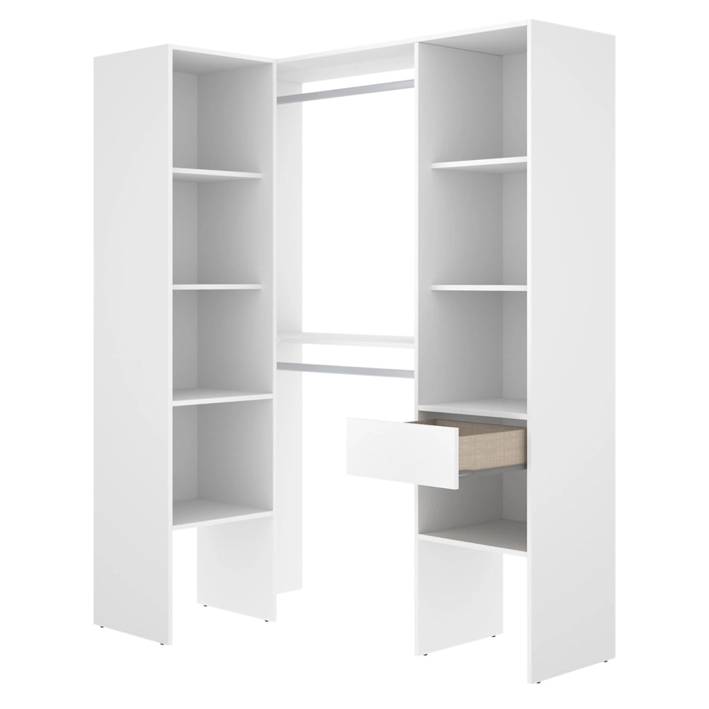 Armadio Camera da Letto Calist, Guardaroba Grande Modulabile, 79x185h cm Bianco
