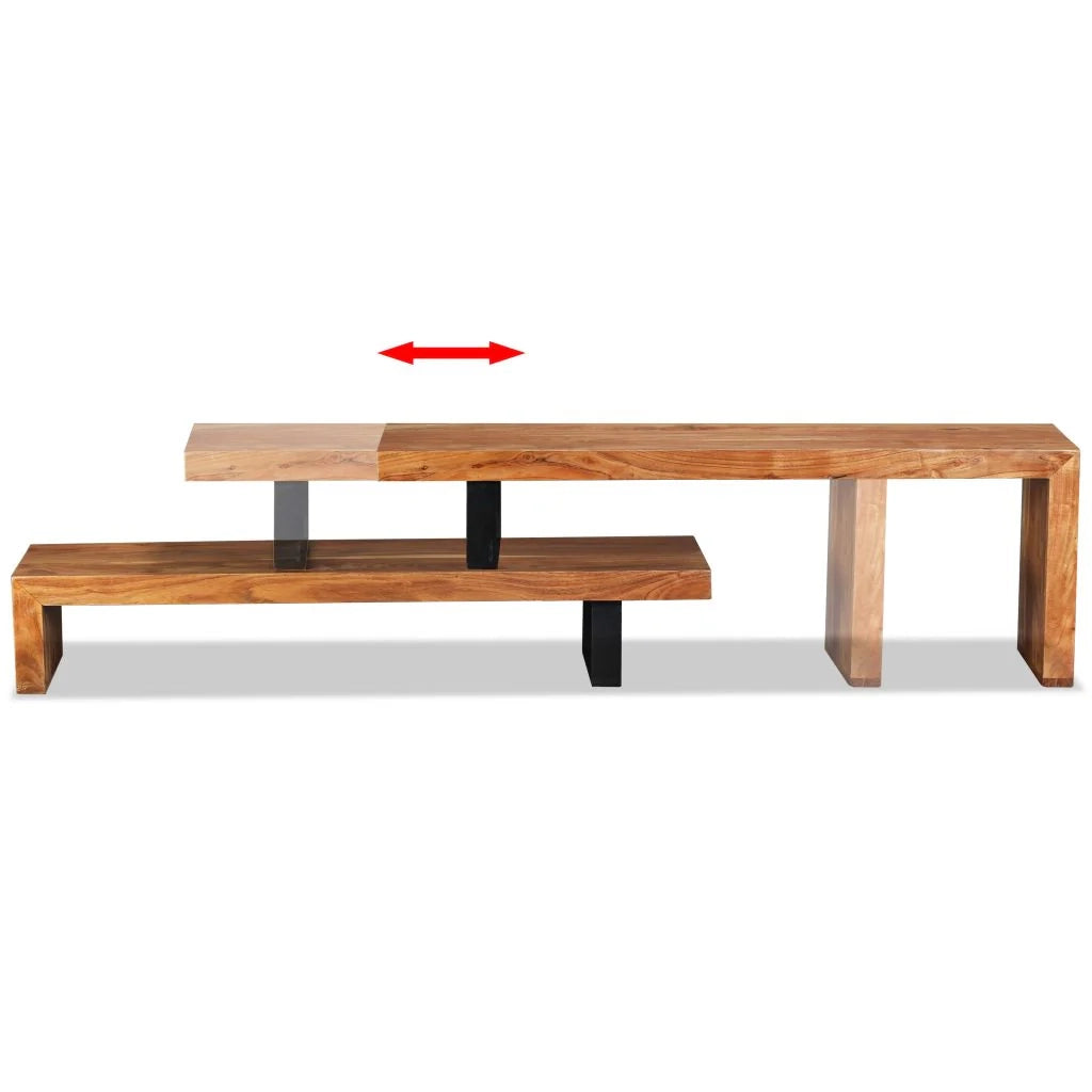 Pratico mobile porta TV/credenza di design in legno massello di acacia 2502036