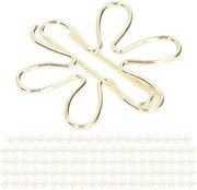 Clip per carta in acciaio inossidabile - 100 pezzi - Forme a fiore/punta di spillo - Leggero - Duraturo - Antiruggine - Uso ufficio