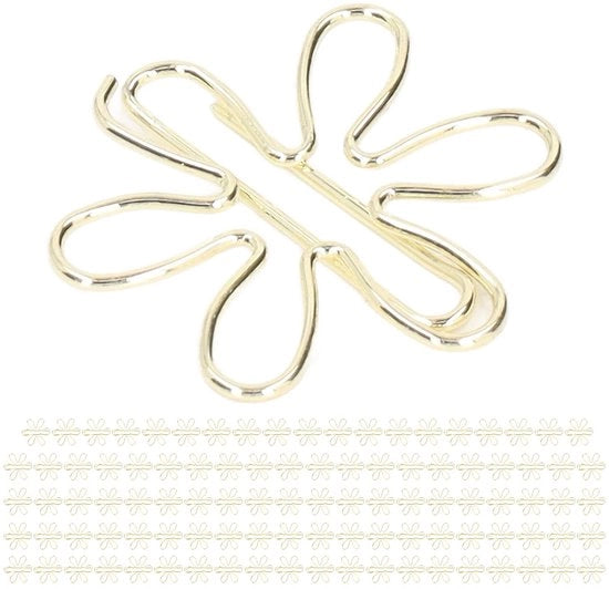 Clip per carta in acciaio inossidabile - 100 pezzi - Forme a fiore/punta di spillo - Leggero - Duraturo - Antiruggine - Uso ufficio