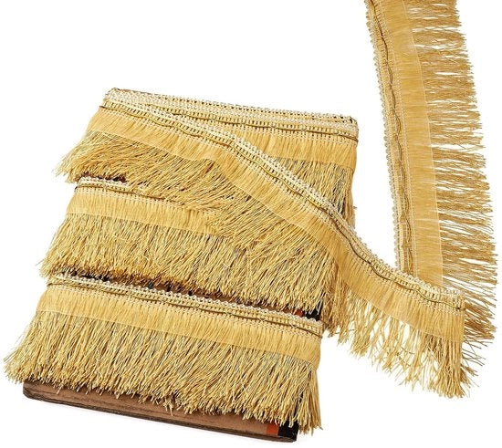 Franze Trim 12 Metro - Tessuto a Pizzo Polyester - Bordo a Pizzo - Fiocchi Decorativi - Abito da Samba - 10 cm di Larghezza - Fiocchi Decorativi