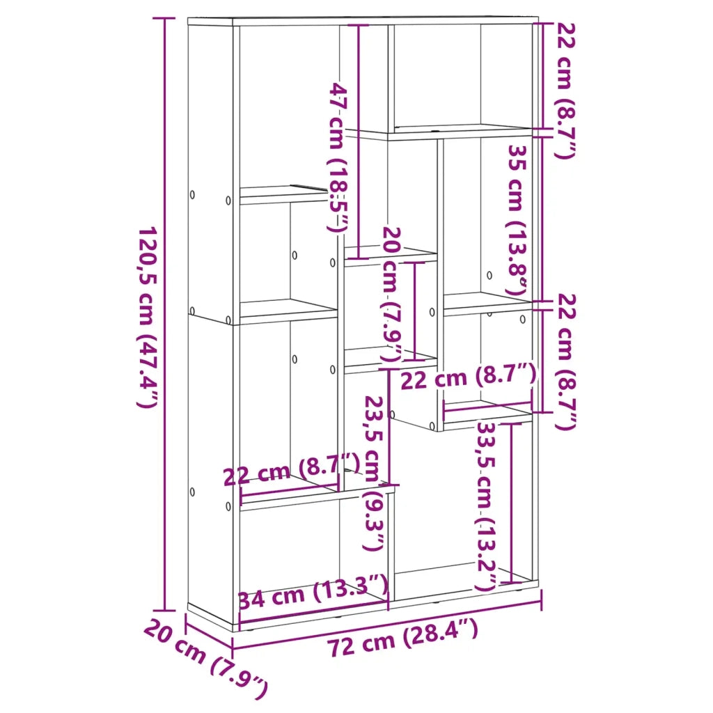 Armadio per Libri Rovere Nero 72 x 20 x 102,5 cm 869255