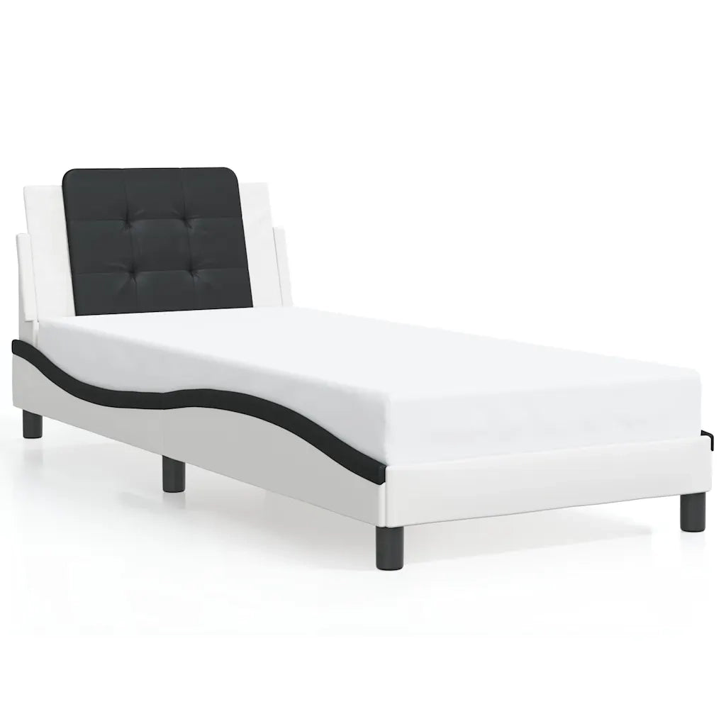 Giroletto con LED senza Materasso Zadar Bianco e Nero 80x200 cm 3214074