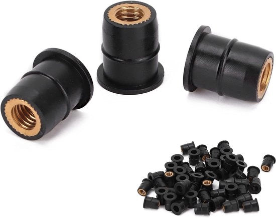Viti in gomma M6 - 50 pezzi - Viti di avvistamento per motocicletta/ATV - Diametro interno 6 mm - Lunghezza 14 mm - Viti in gomma per avvistamento