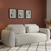 Sessame, Divano Letto 3 Posti Contenitore, 266x121 cm Beige Chiaro