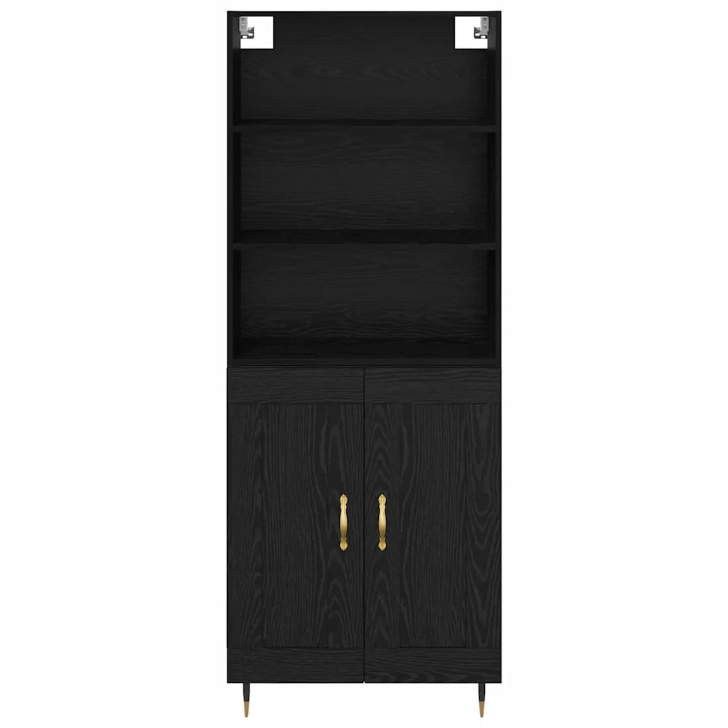 Credenza Rovere nero 69,5 x 34 x 180 cm Legno multistrato
