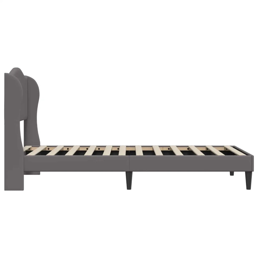 Struttura del letto con testiera Grigio 90 x 190 cm Similpelle 42027837