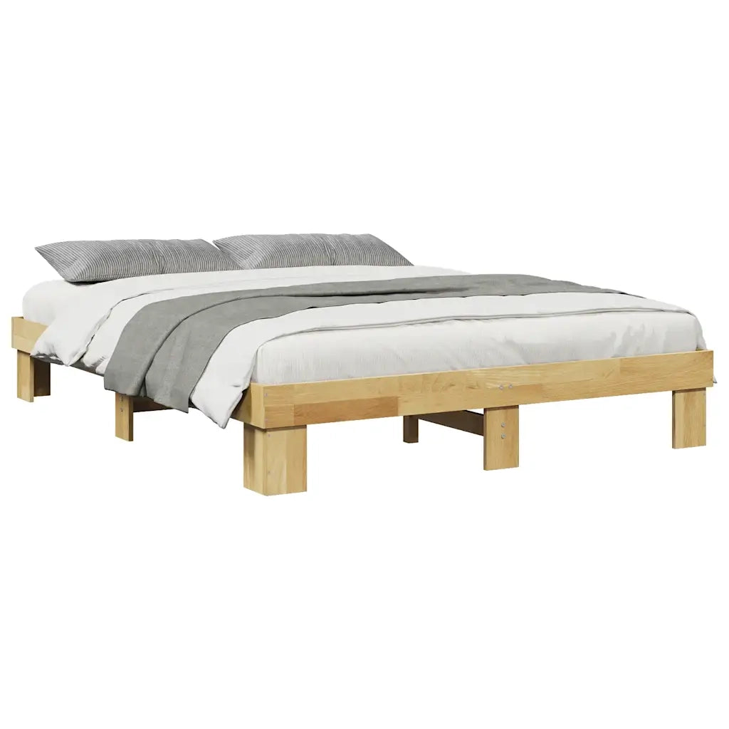 Struttura Letto Senza Materasso-Giroletto Senza Materasso 140x190 cm in Legno di Rovere 419656