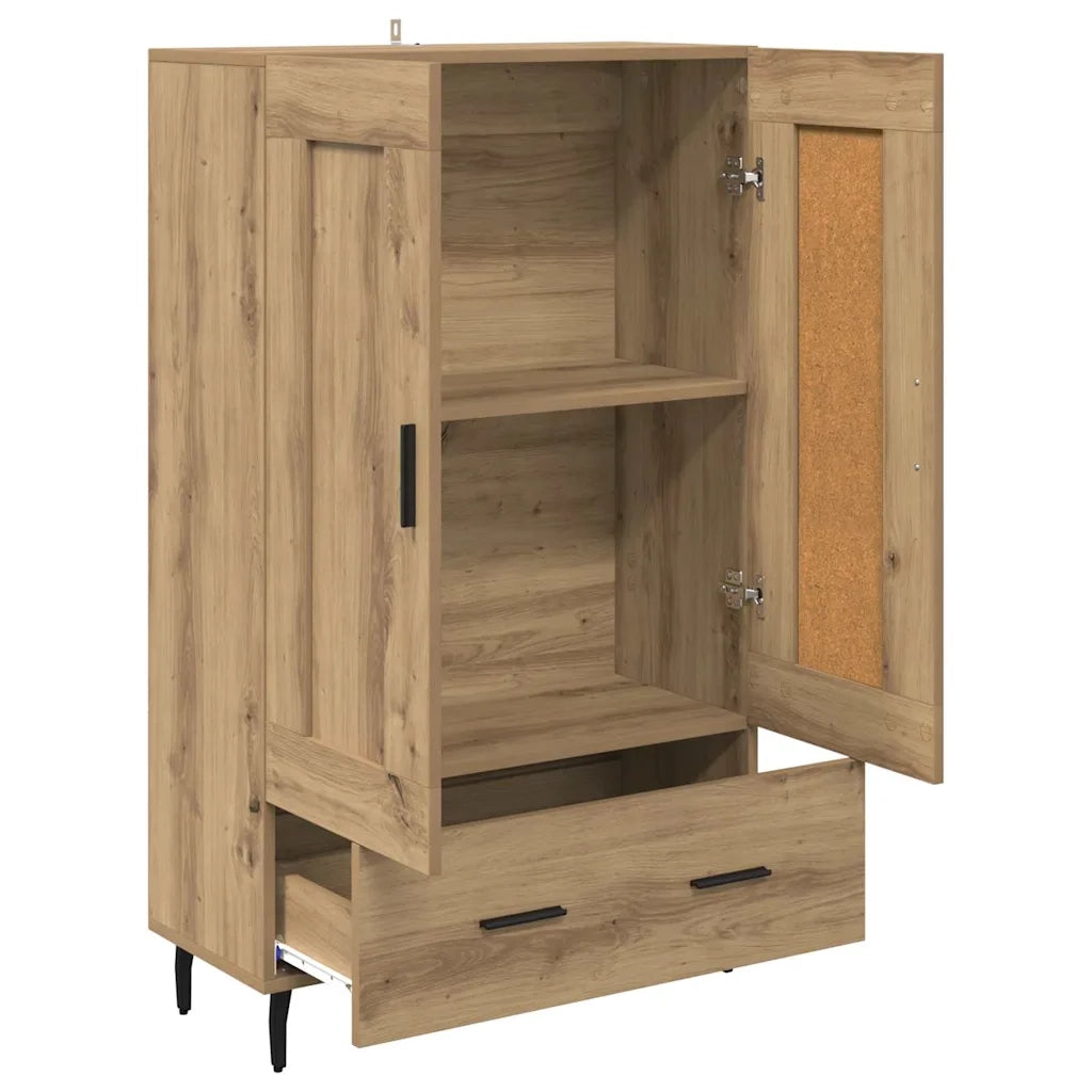 Credenza | Madia | Buffet da pranzo | Armadio da pranzo con cassetto Rovere artigianale 69,5 x 31 x 115 cm