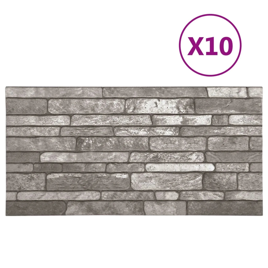 Pannelli da parete 10 pcs Grigio Scuro 100 x 50 cm Schiuma EPS
