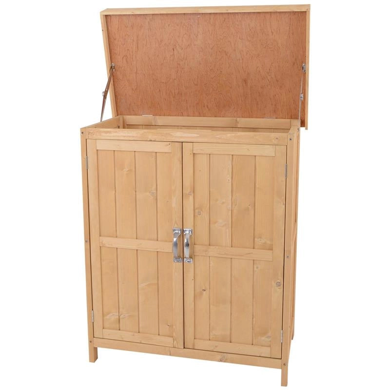ARMADIO DA ESTERNO PORTA ATTREZZI 74 × 43 × 88 CM IN LEGNO NATURALE