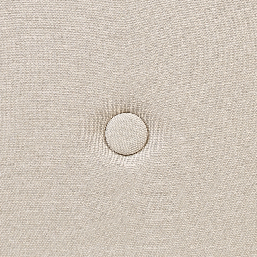 Letto a doghe Tessuto in poliestere beige Gambe in legno imbottite Pouf contenitore 180 x 200 cm Design moderno