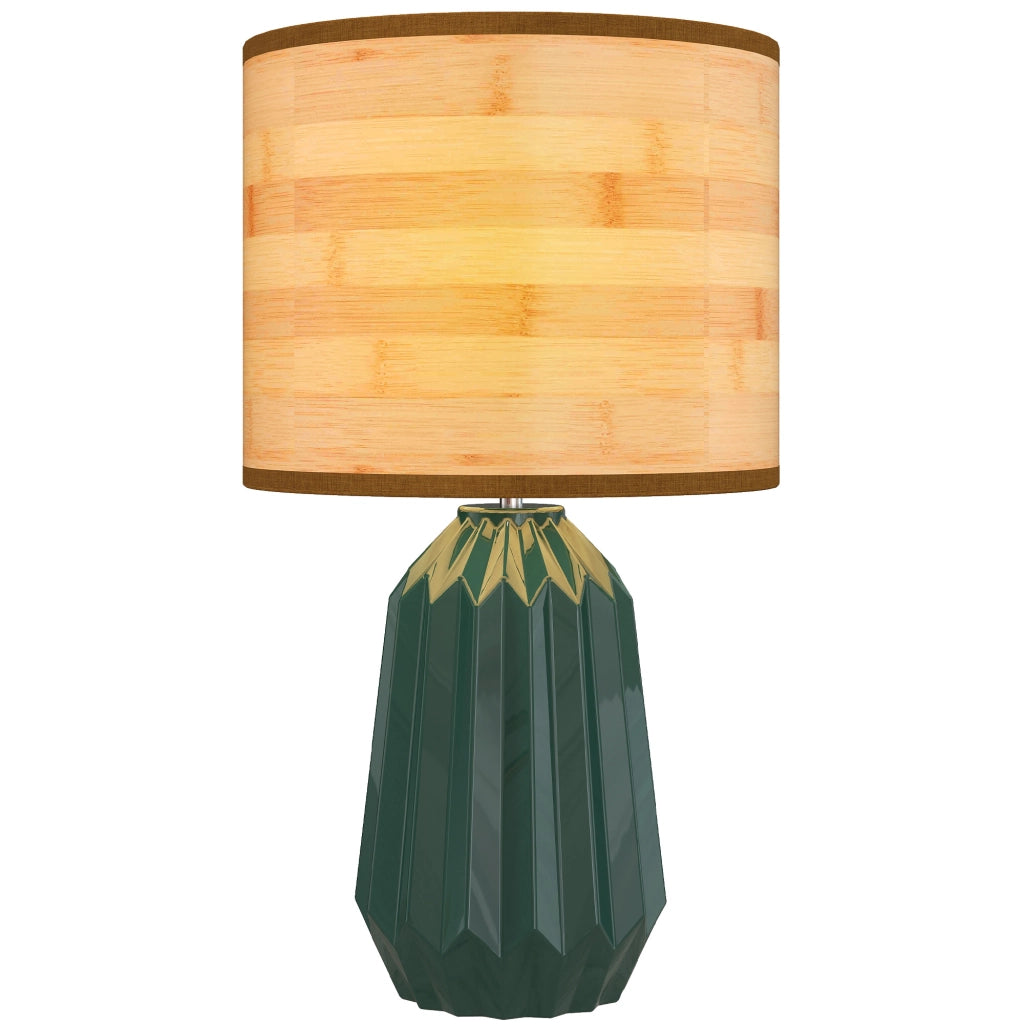 Lampada da Tavolo Retro ¨C zephmum ¨C Verde e Legno Naturale