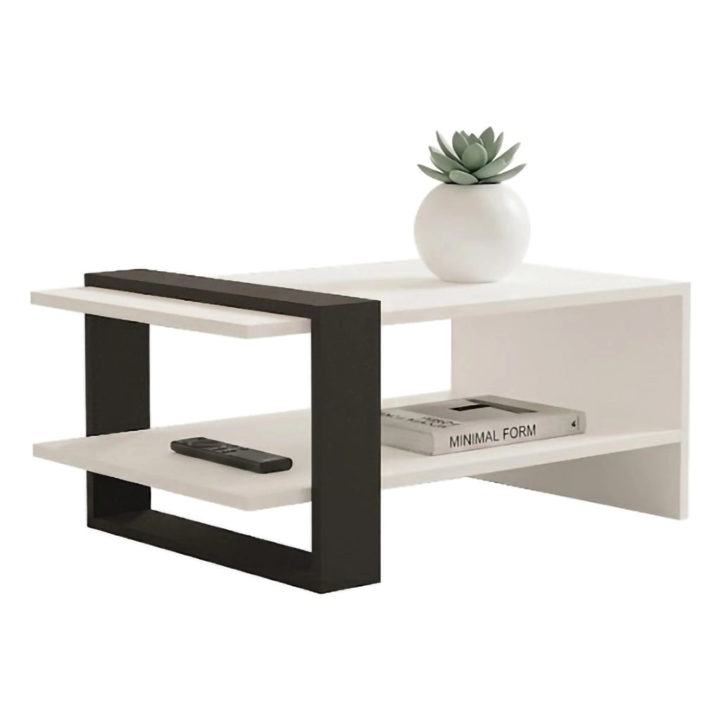 Cigliano, Tavolino da Salotto un Vano, 80x55x35h cm Bianco