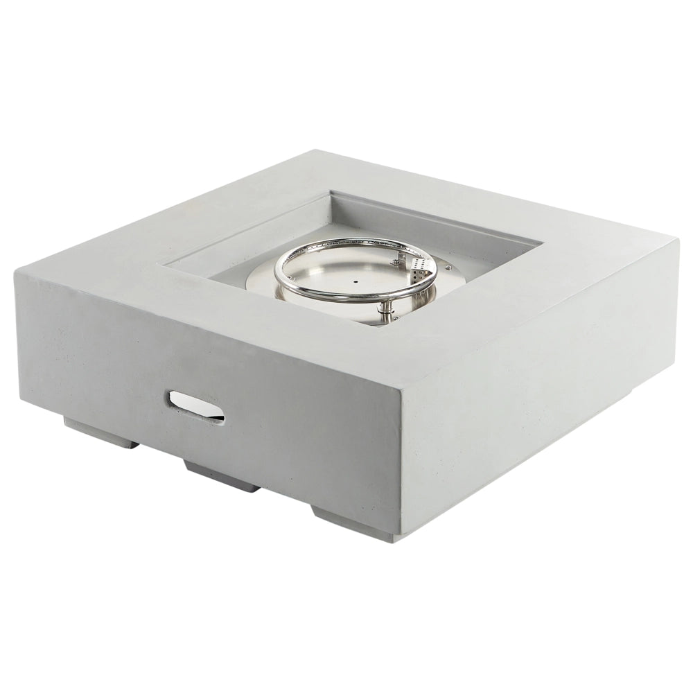 Focolare grigio chiaro 88 x 88 x 32 cm Riscaldatore per patio GRC Quadrato Accessorio per giardino e patio