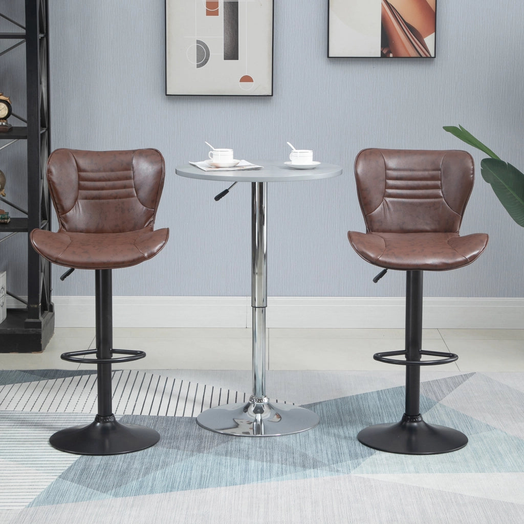 Sgabelli da Bar Regolabili in Altezza con Schienale e Poggiapiedi ¨C zephmum ¨C Marrone 46,5x54x88-108 cm