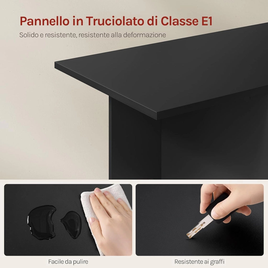 Scrivania Angolare, 120x100 cm Scrivania a Forma di L con Libreria, Nero, per Computer, Tavolo da Lavoro, Studio and Soggiorno