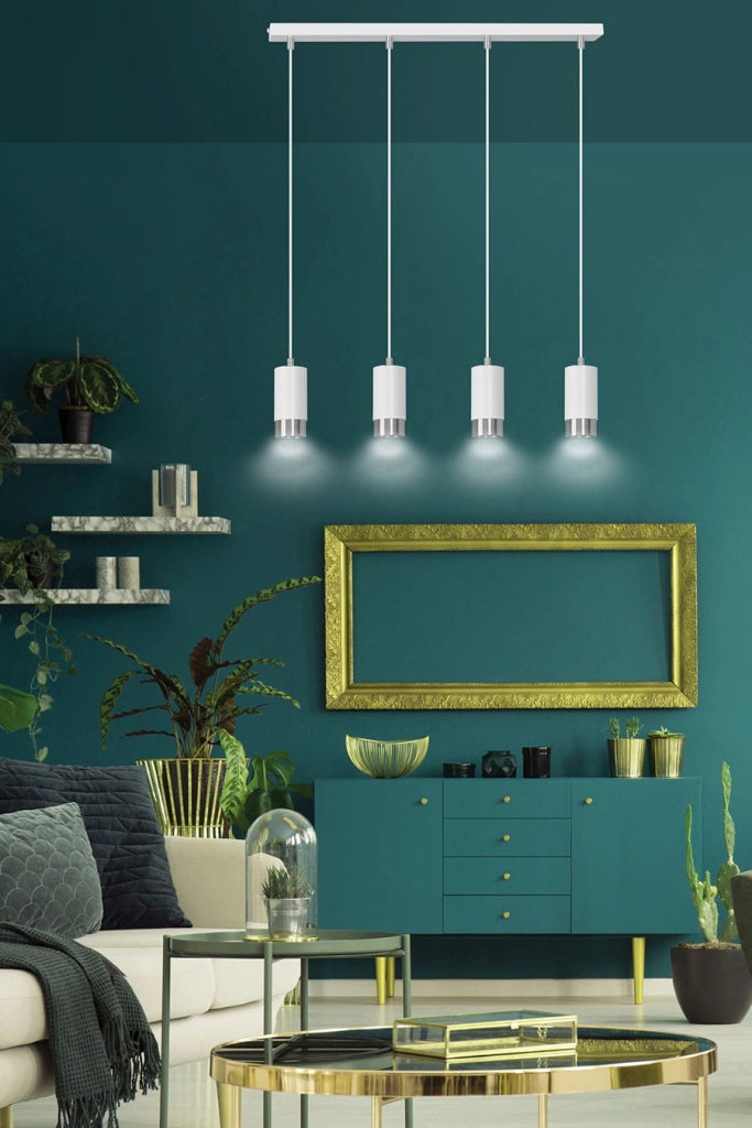 Lampadario Emibig Fumiko 4xGU10 bianco cromo dimmerabile moderno