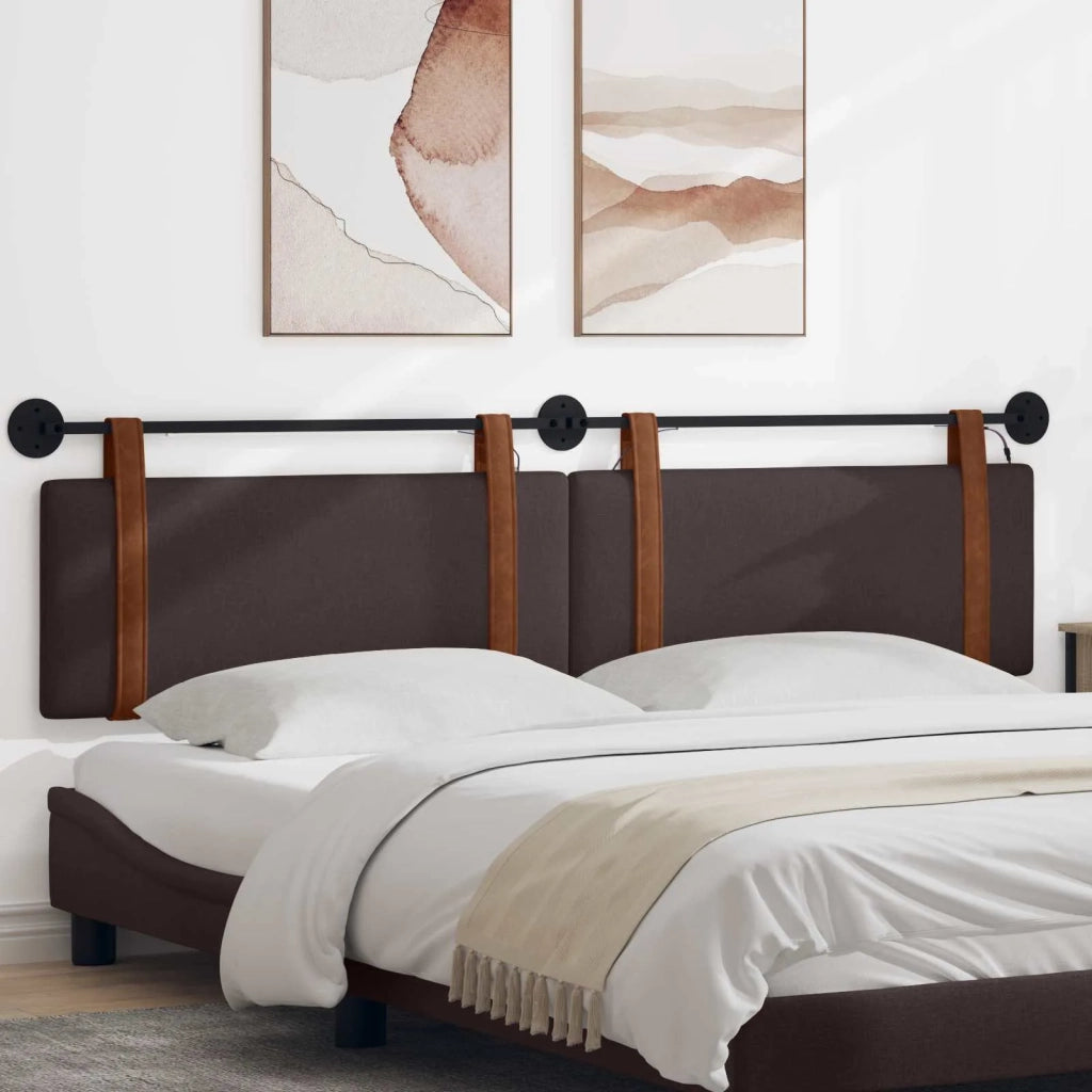 Testiera sospesa Con luce LED Marrone Scuro PU Antico 3424048