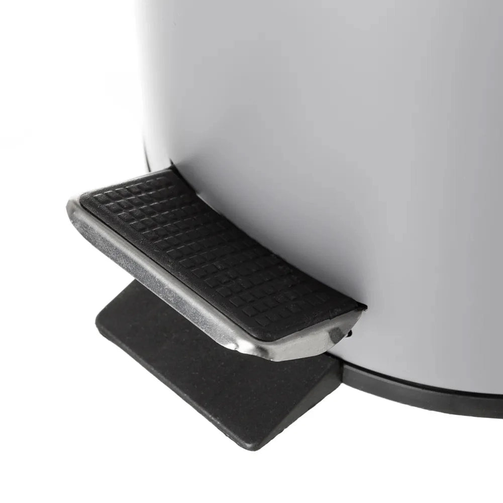Pattumiera da Bagno Grigio Capacità 3 Litri Apertura a Pedale e Manico 17x24,5cm